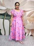 D12/Pink with Purple Border/Organza Maxi