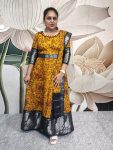 D9/Mustard with Navy Blue/Chungadi Cotton Maxi