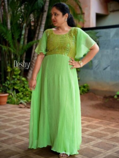 D53/Green/Party Wear/Frock