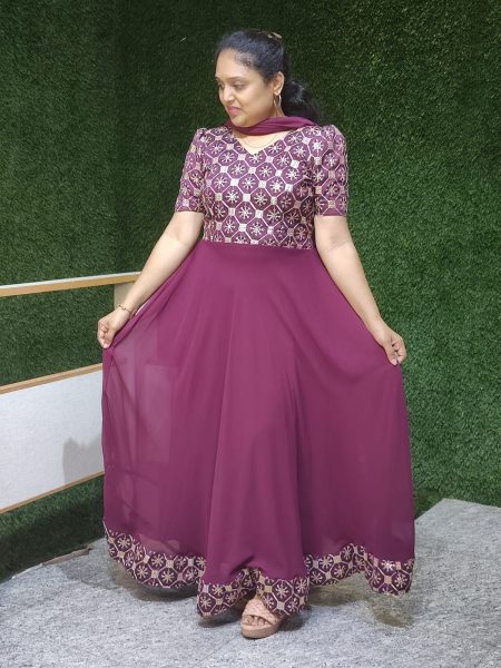 D26/Wine Color/Georgette Maxi