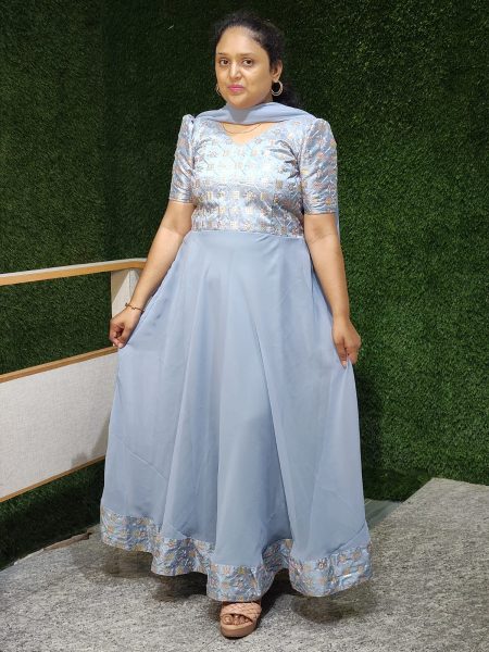 D27/Grey Maxi/Georgette