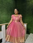 D155/Pink Aari Work Maxi