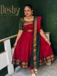 D284 Silk Cotton Maxi Top with dupatta.