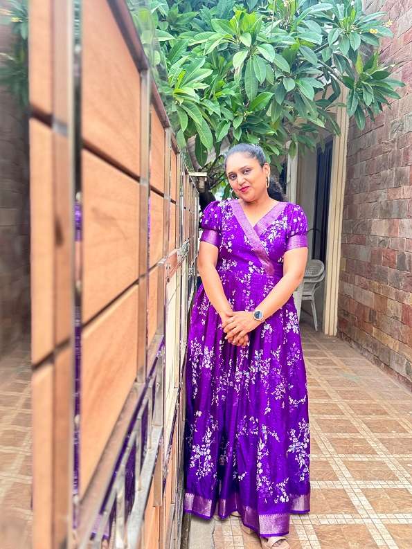 D333 Pretty Purple Cotton Silk Maxi