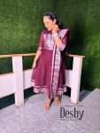 D336 Cotton Maxi With Silver Border
