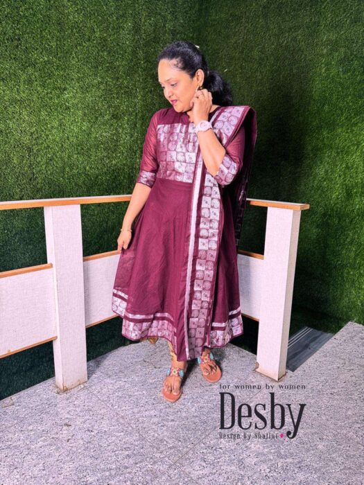 D336 Cotton Maxi With Silver Border