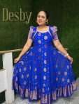 D347 Georgette Beauty Royal blue maxi