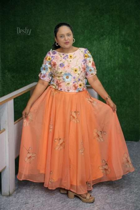 D349 Crop/Designer Top With Skirt