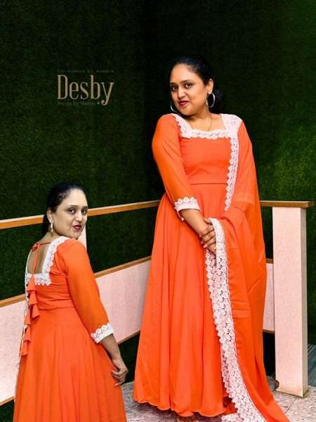 D351  Full Maxi With Lace Work