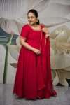 D352 Aari Work Maxi With Dupatta