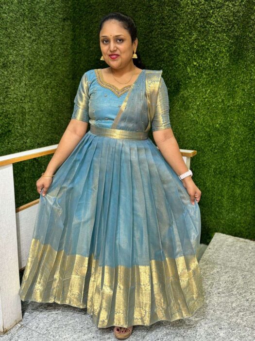 D355 Traditional Aari Work Maxi