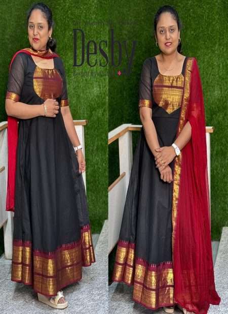 D362  Black Kanchi Cotton Maxi