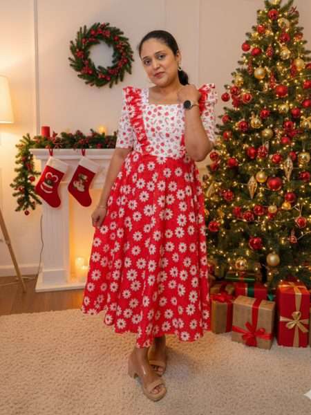 D394  Christmas Special Hakoba Cotton Frocks 
