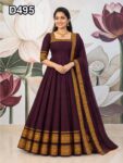 D495 Long Gown with Dupatta
