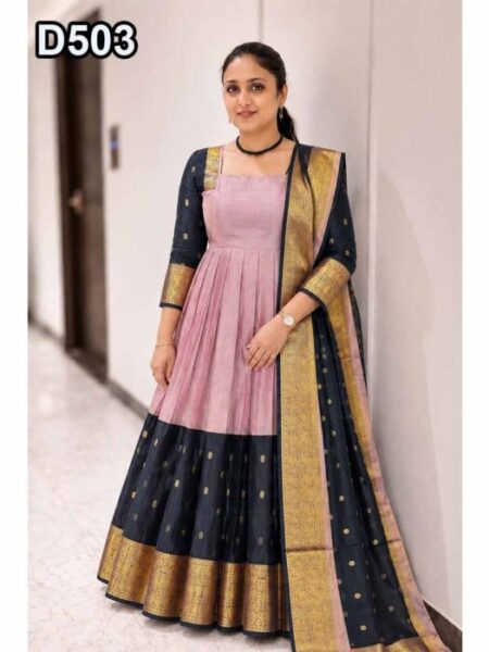 D503 Anarkali  Semi Silk