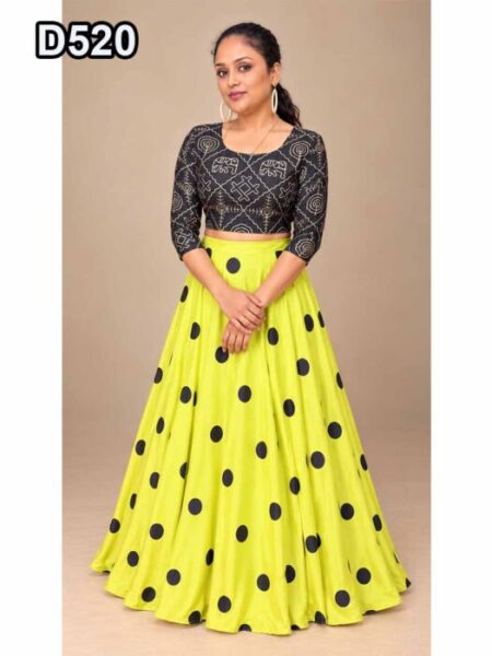 D520  Anarkali Crop Top Skirt