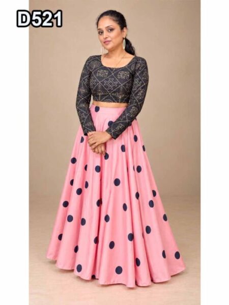 D522  Anarkali Crop Top Skirt